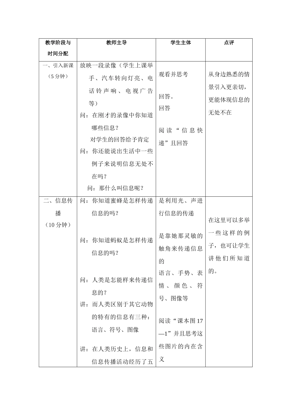 八年级物理第十七章17.1信息与信息传播教案苏科版_第2页