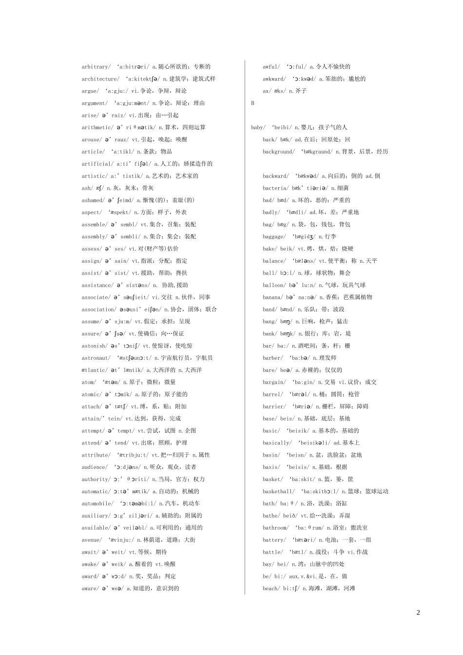 英语六级词汇表带音标(免费下载)_第2页