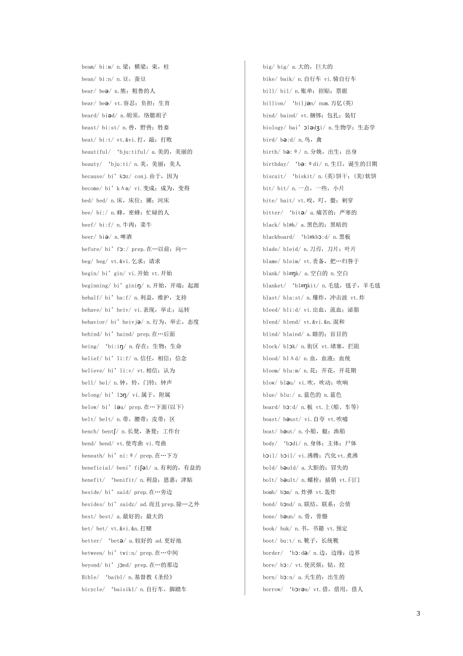 英语六级词汇表带音标(免费下载)_第3页