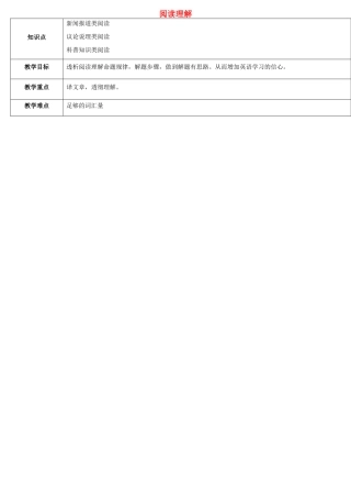 天津学大教育信息咨询有限公司中考英语专题复习 题型课程 阅读理解教案4 人教新目标版-人教新目标版初中九年级全册英语教案