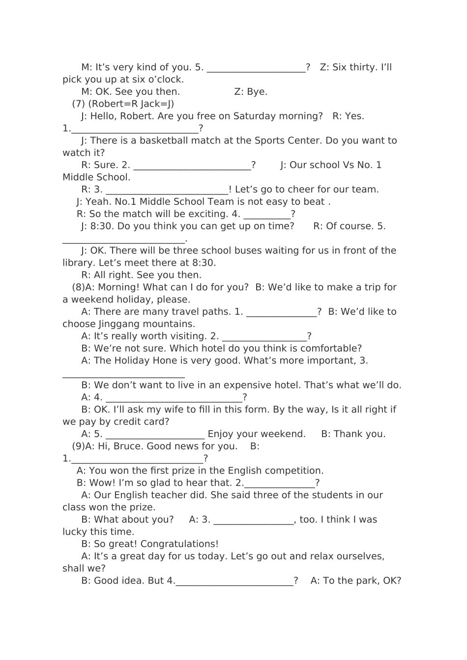 补全对话练习_第3页