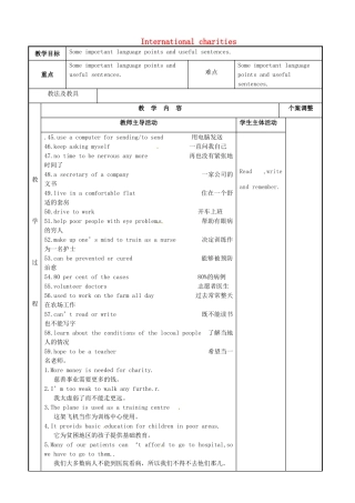 八年级英语下册 Unit 7 International charities Reading教案 （新版）牛津版-（新版）牛津版初中八年级下册英语教案