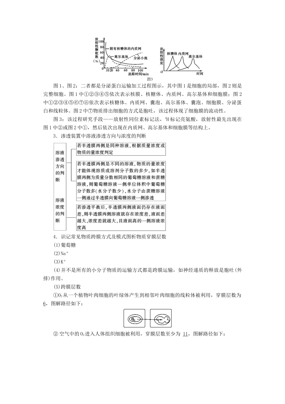 高考生物大一轮复习 第9讲 细胞的结构和功能、物质运输的解题策略优选学案-人教版高三全册生物学案_第3页