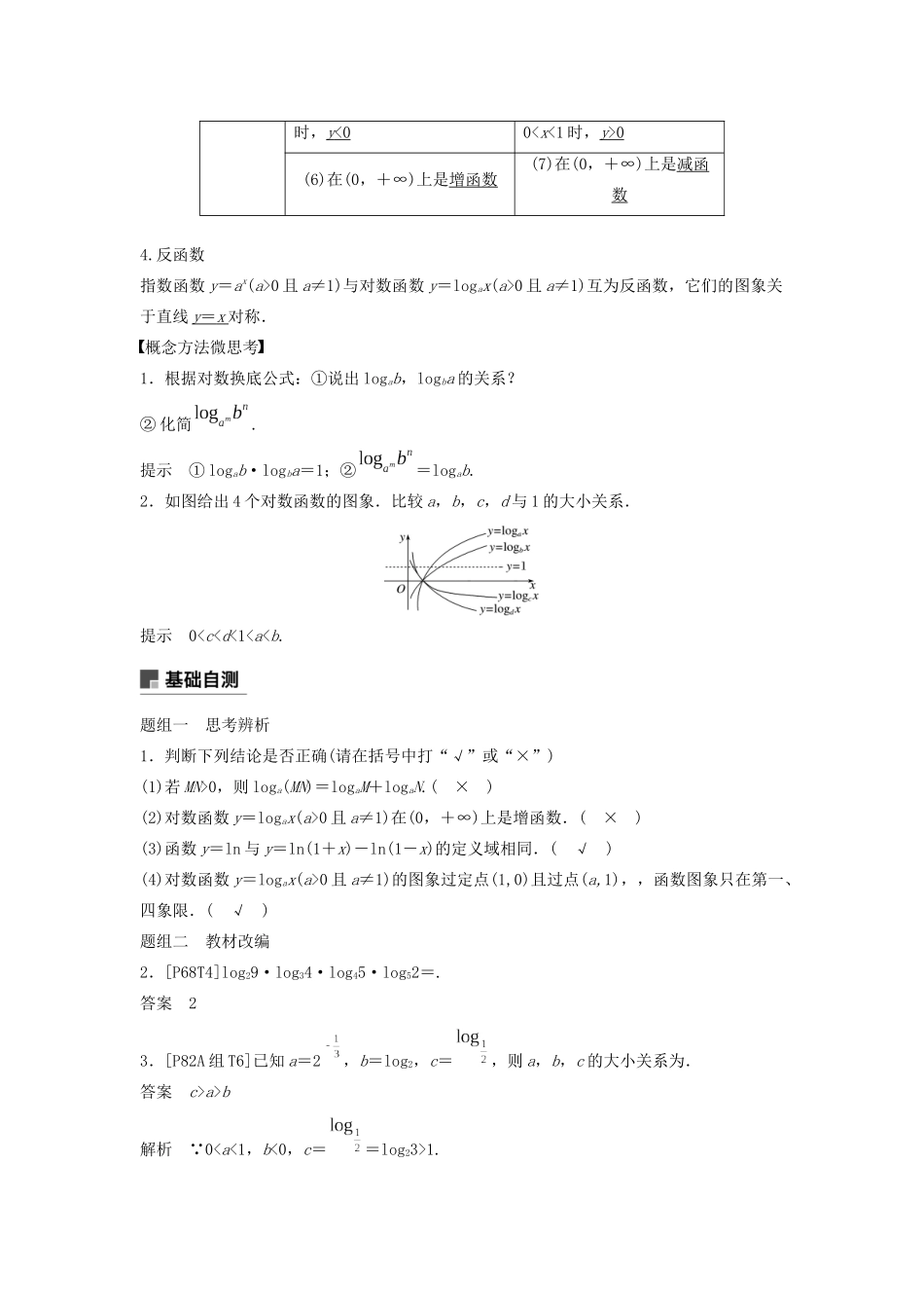 （鲁京津琼专用）高考数学大一轮复习 第二章 函数概念与基本初等函数Ⅰ2.6 对数与对数函数教案（含解析）-人教版高三全册数学教案_第2页