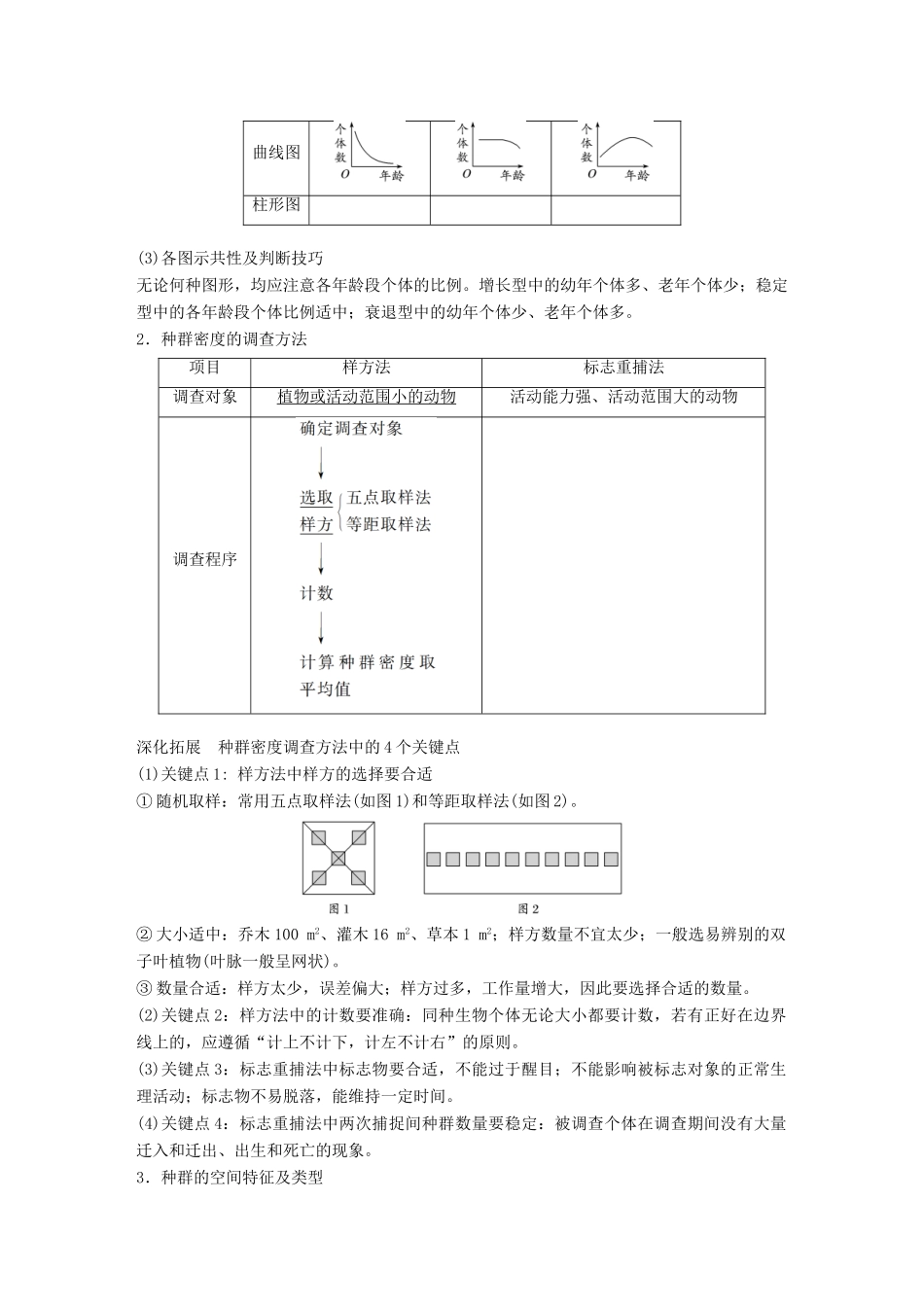 高考生物一轮复习 第九单元 生物与环境 第30讲 种群的特征和数量变化备考一体学案 苏教版-苏教版高三全册生物学案_第2页