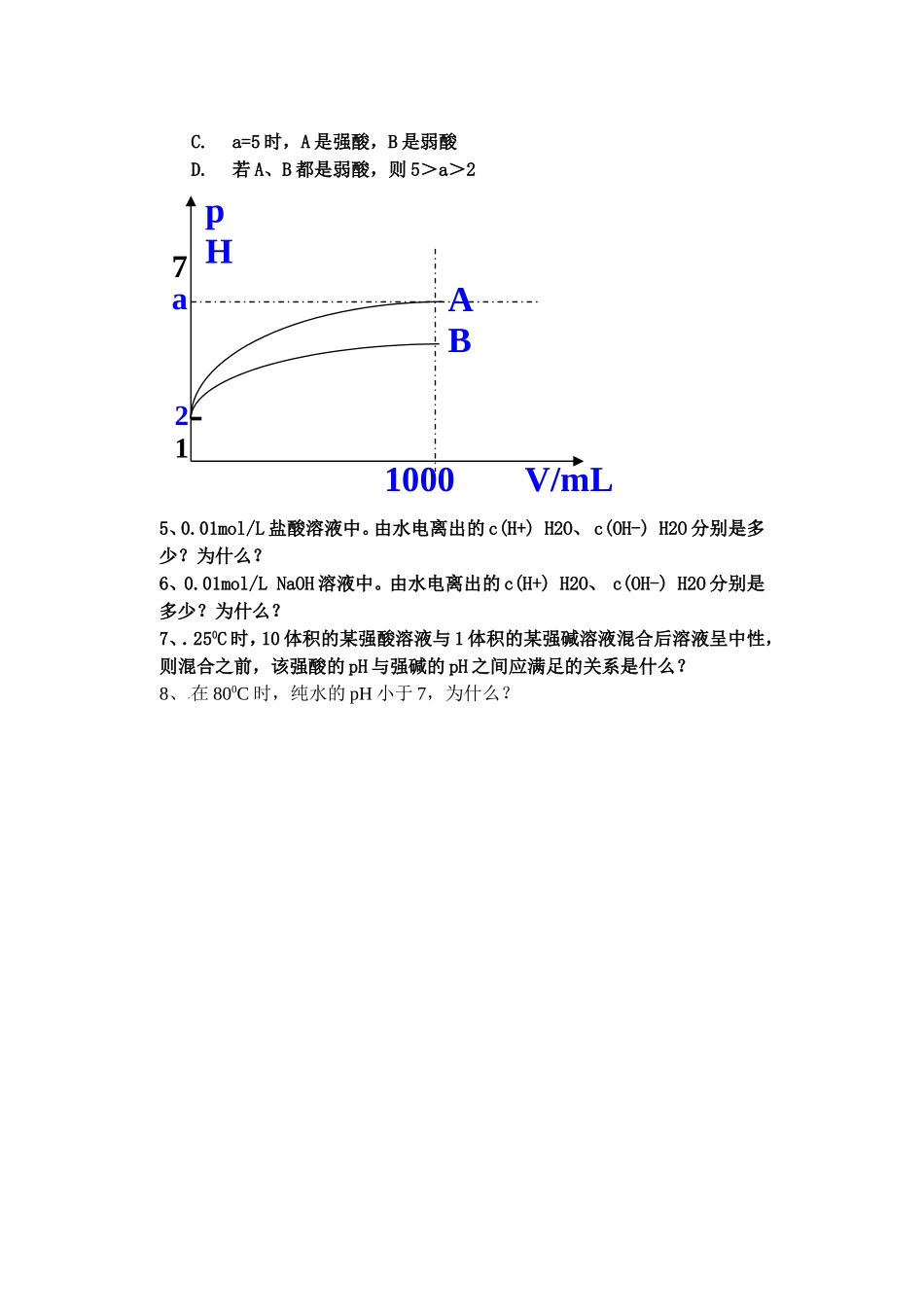 二节 水的电离和溶液的PH（二）PH计算_第3页