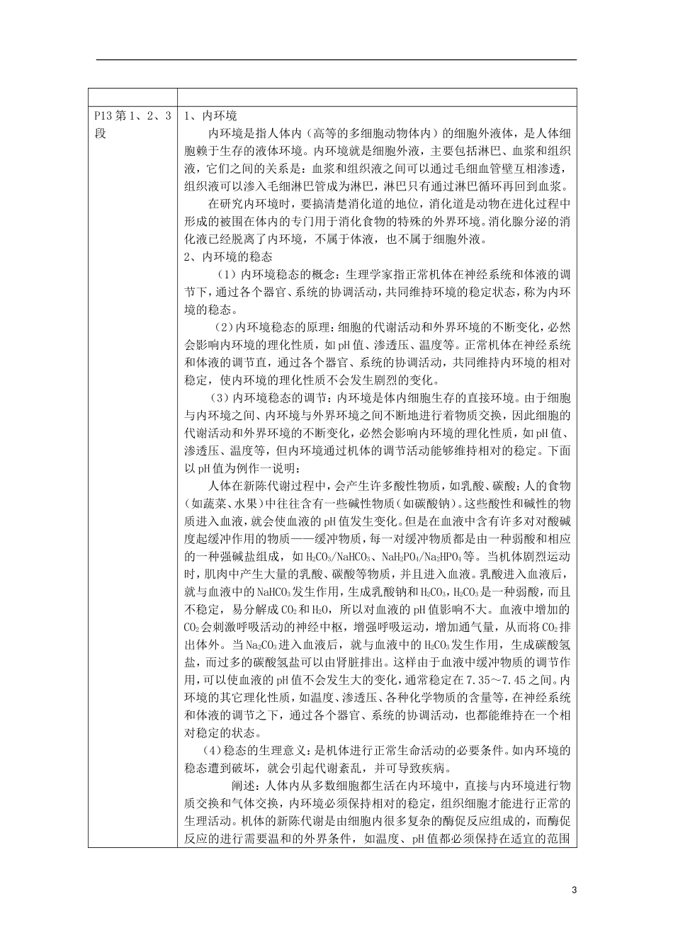 高中生物 2.1《人体的稳态》学案 中图版必修1_第3页