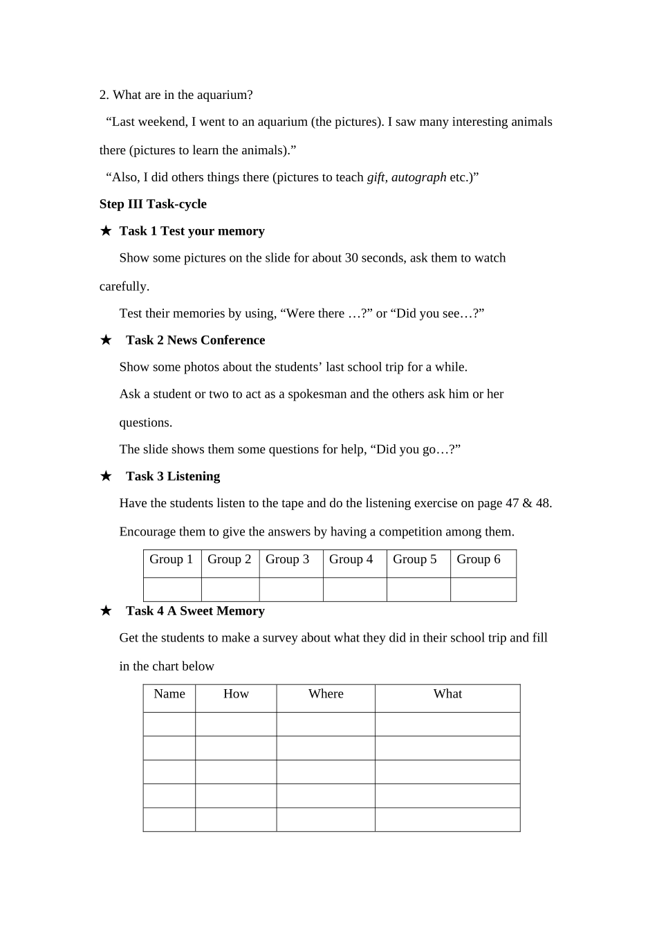 Unit 8 How was your school trip教案_第2页