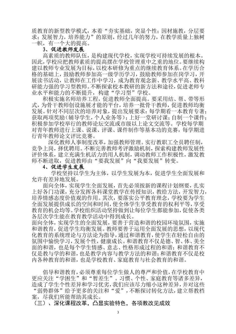 驻马店市第七小学三年规划_第3页