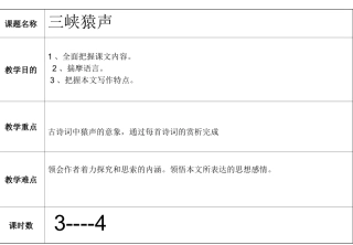 《三峡猿声》教学设计
