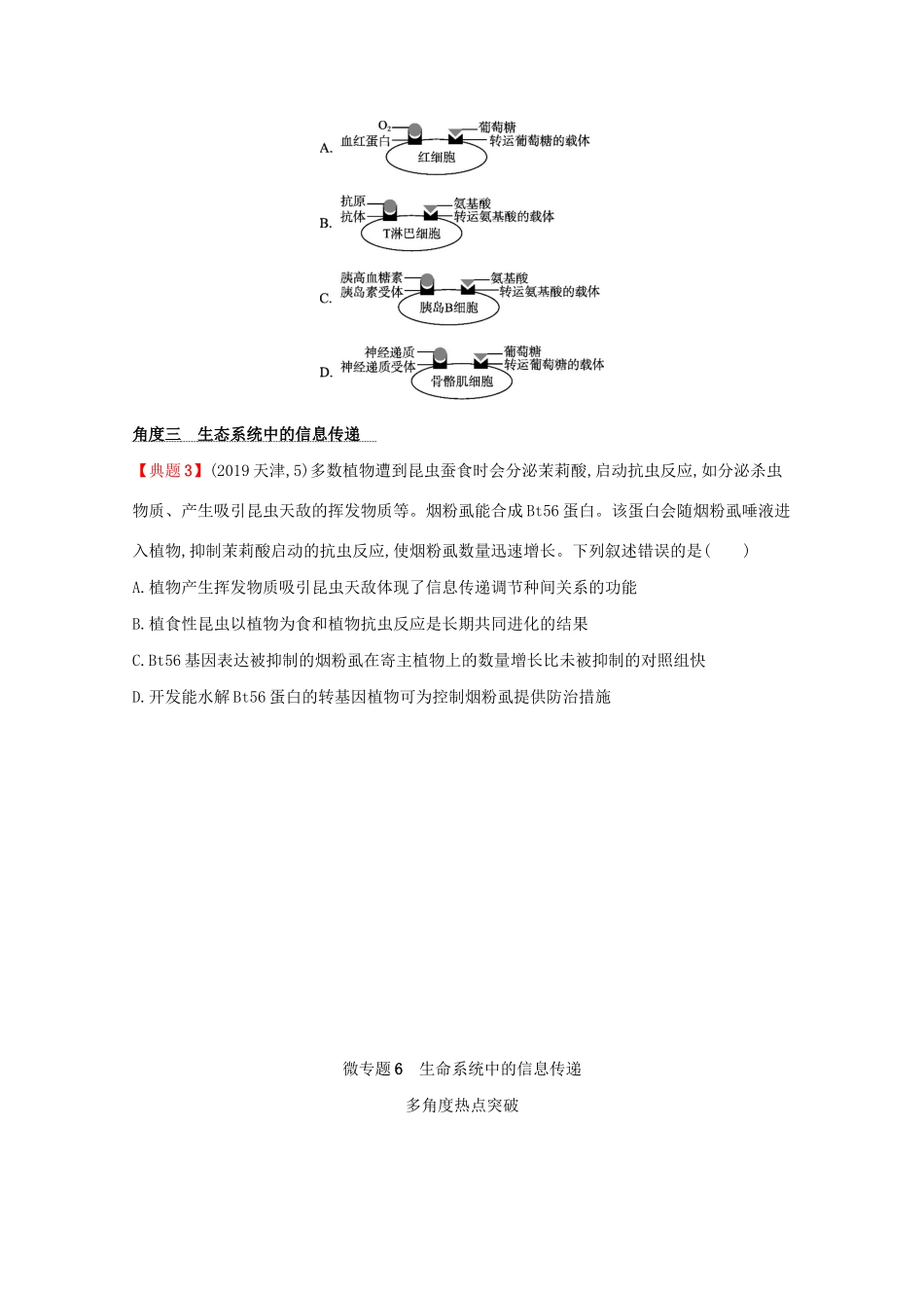 2021高考生物二轮复习 微专题6 生命系统中的信息传递学案-人教版高三全册生物学案_第2页