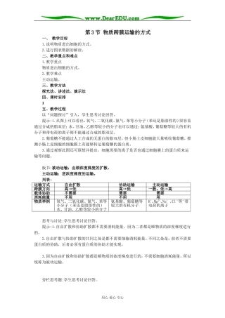 第3节 物质跨膜运输的方式