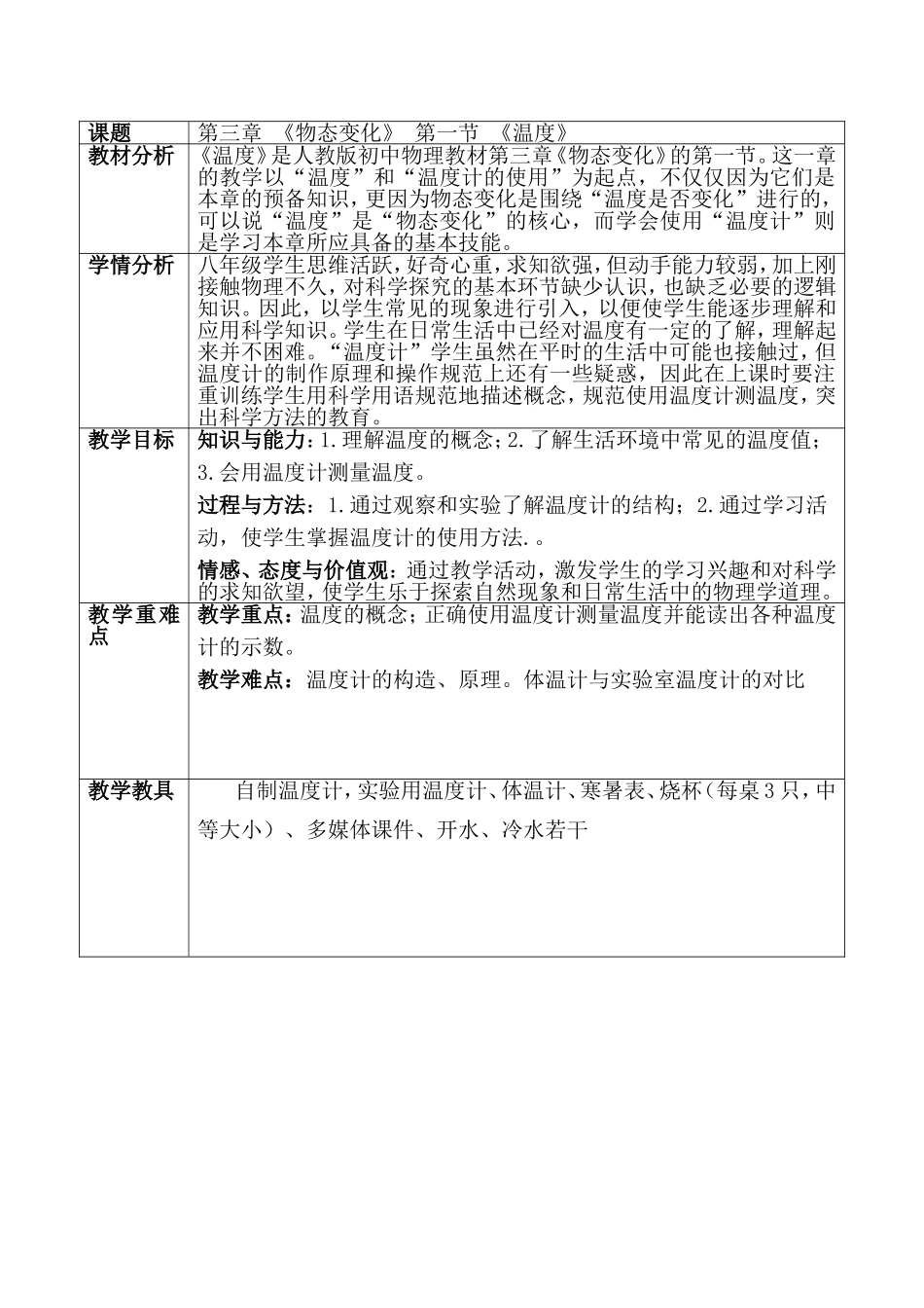 八年级物理《温度》教学设计_第2页