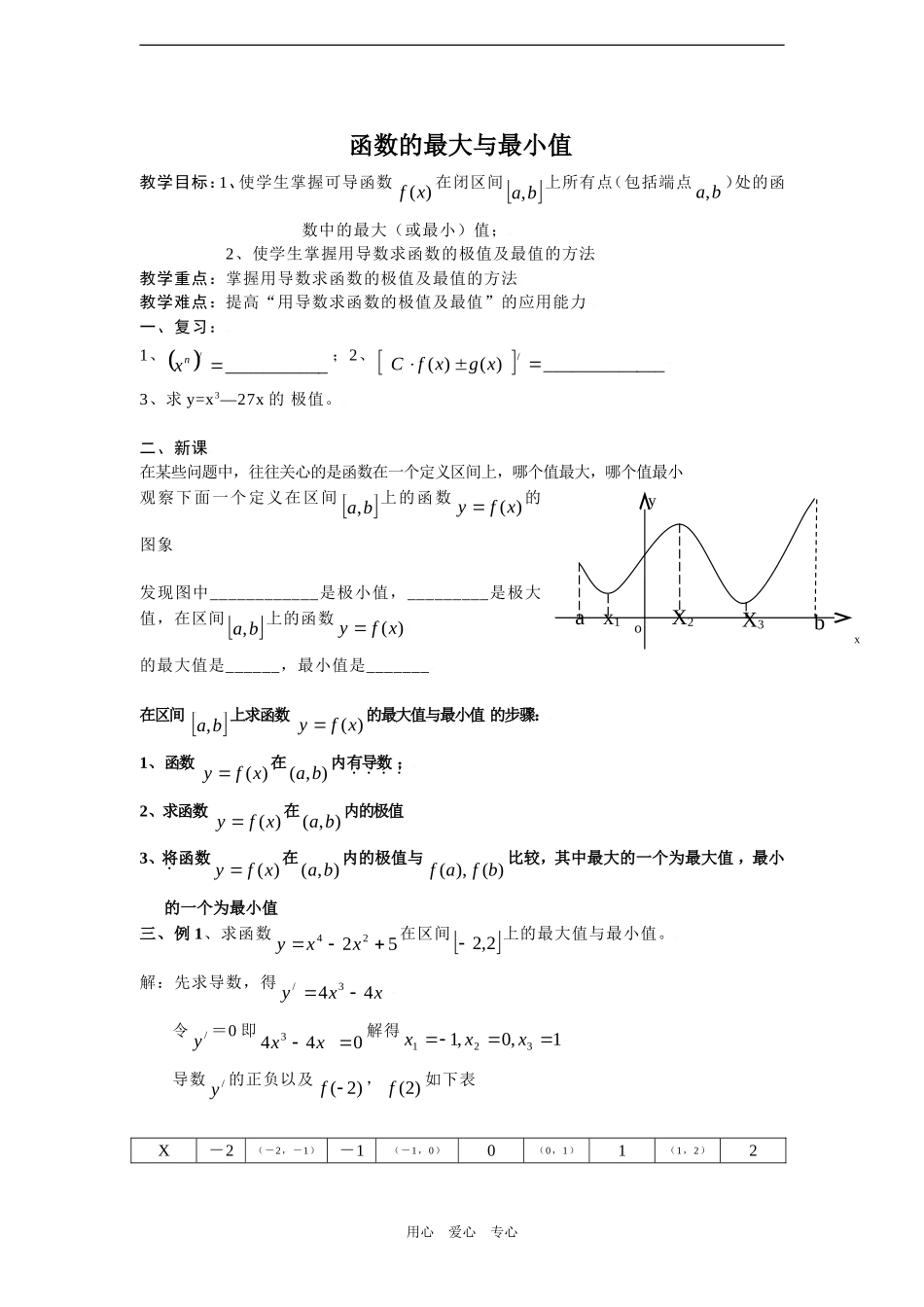 高三数学复习教案——函数的最大最小值_第1页