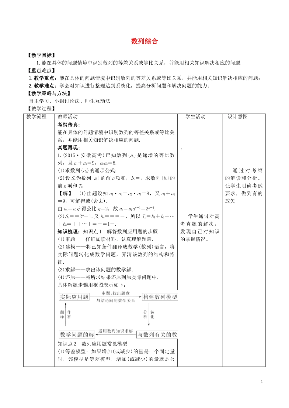 高考数学一轮复习 第五章 数列 5.5 数列综合教案-人教版高三全册数学教案_第1页