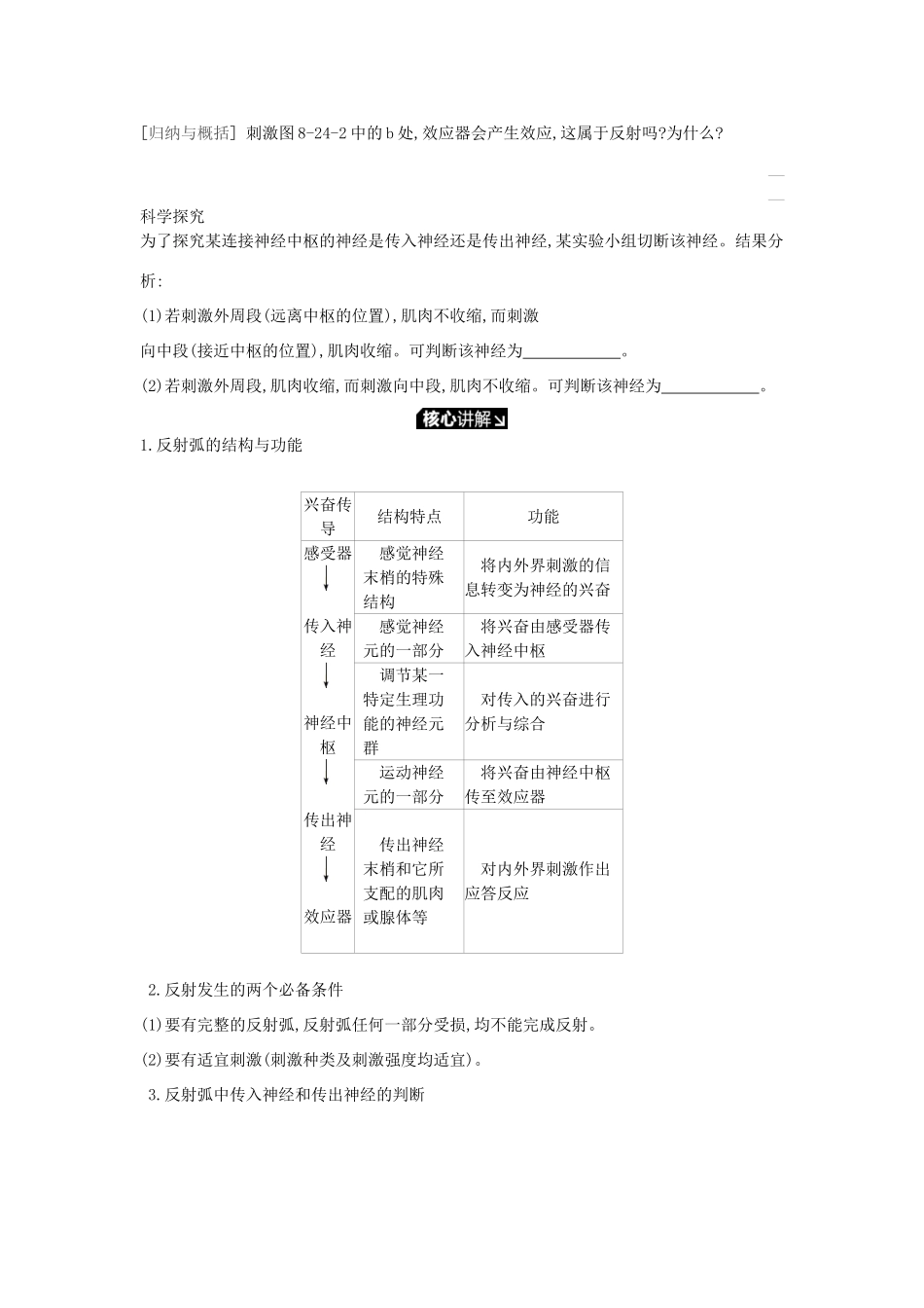 高考生物一轮复习 第8单元 生命活动的调节 第24讲 人和高等动物的神经调节学案 苏教版-苏教版高三全册生物学案_第2页