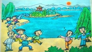 《公园的早晨》看图说话