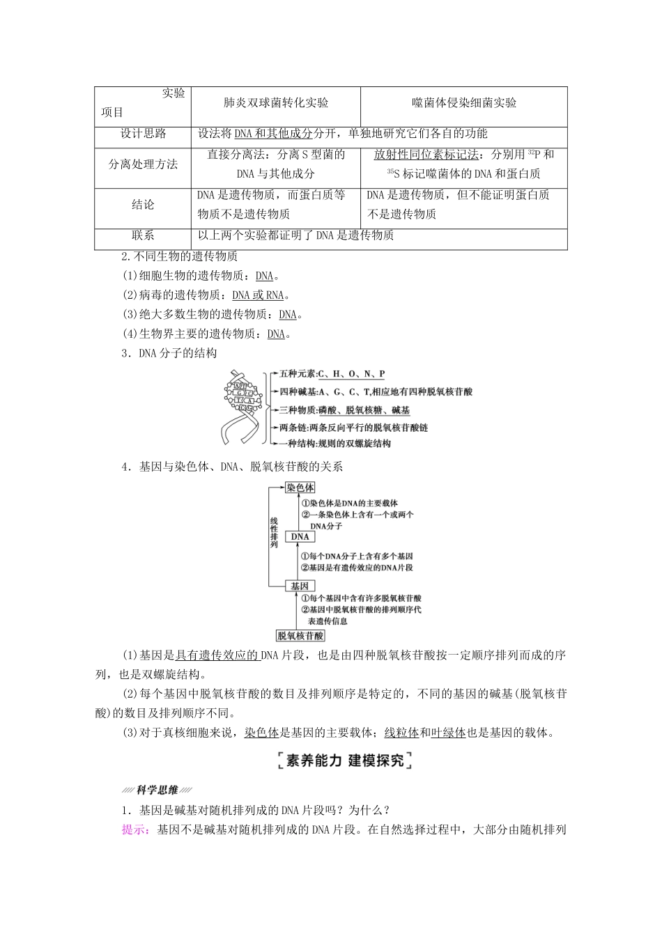 （山东专用）2021高考生物二轮复习 第1部分 专题3 第1讲 遗传的分子基础学案-人教版高三全册生物学案_第3页