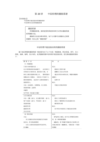 【经典管理资料】20中层经理的激励菜谱
