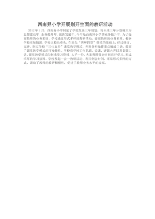 西南舁小学开展别开生面的教研活动