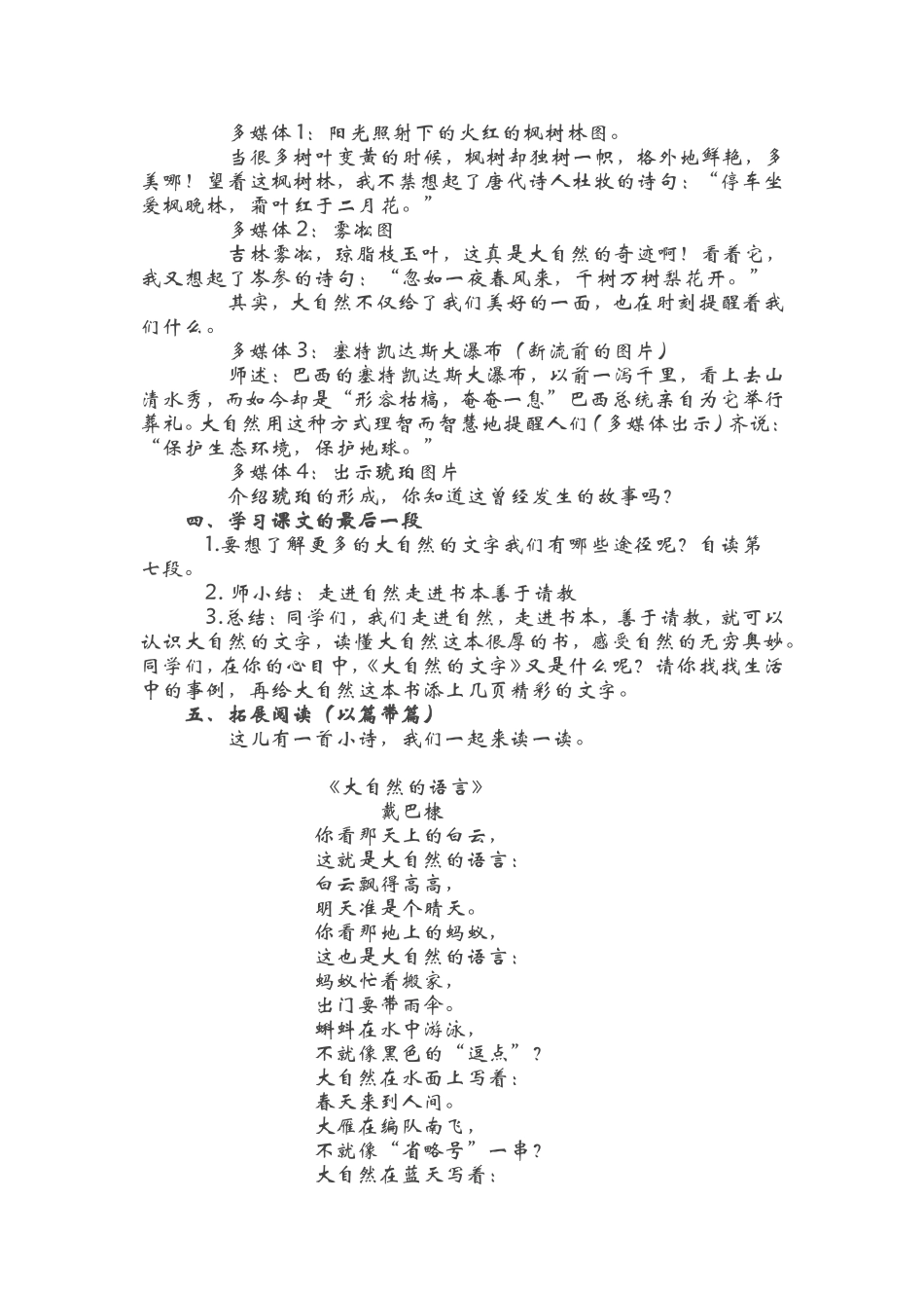 大自然的文字教案_第3页