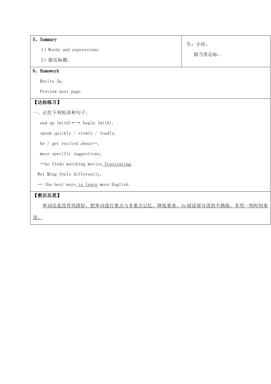 九年级英语全册 Unit1 How do you study for a test（第2课时）教案 人教新目标版_第2页