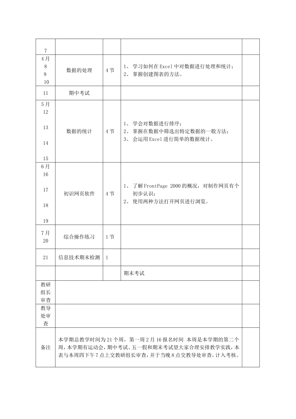 第二学期八年级教学进度计划_第2页