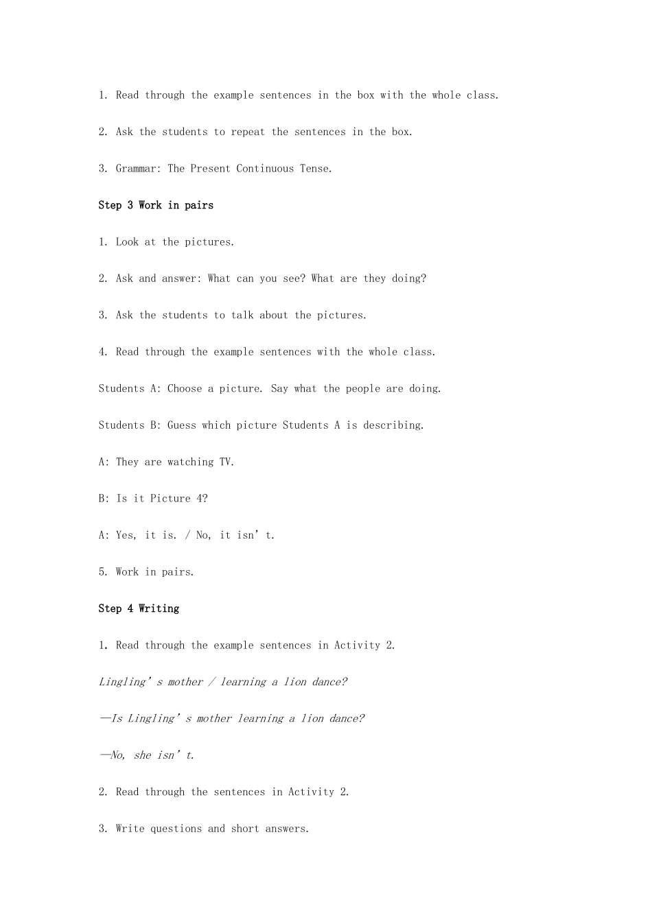 七年级英语上册 Module 10 Spring Festival Unit 3 Language in use教案 （新版）外研版-（新版）外研版初中七年级上册英语教案_第2页