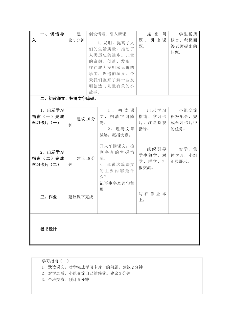 春六年级语文下册《儿童与发明》教案 冀教版-冀教版小学六年级下册语文教案_第2页