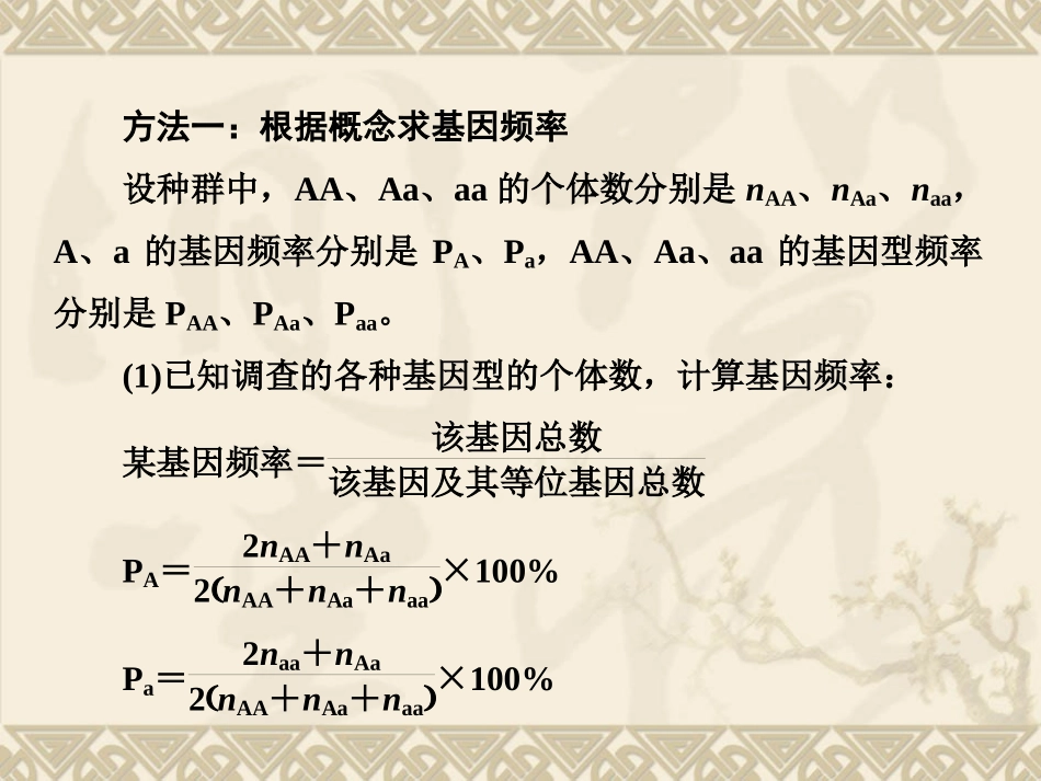与基因频率有关的计算晒课_第2页