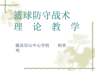 篮球防守战术理论教学