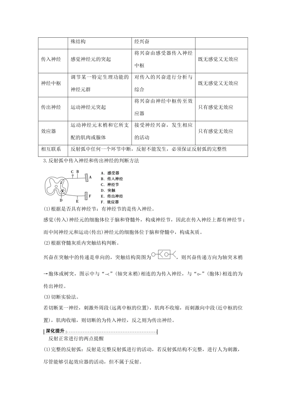 高考生物总复习 第8单元 第26讲 通过神经系统的调节学案-人教版高三全册生物学案_第3页