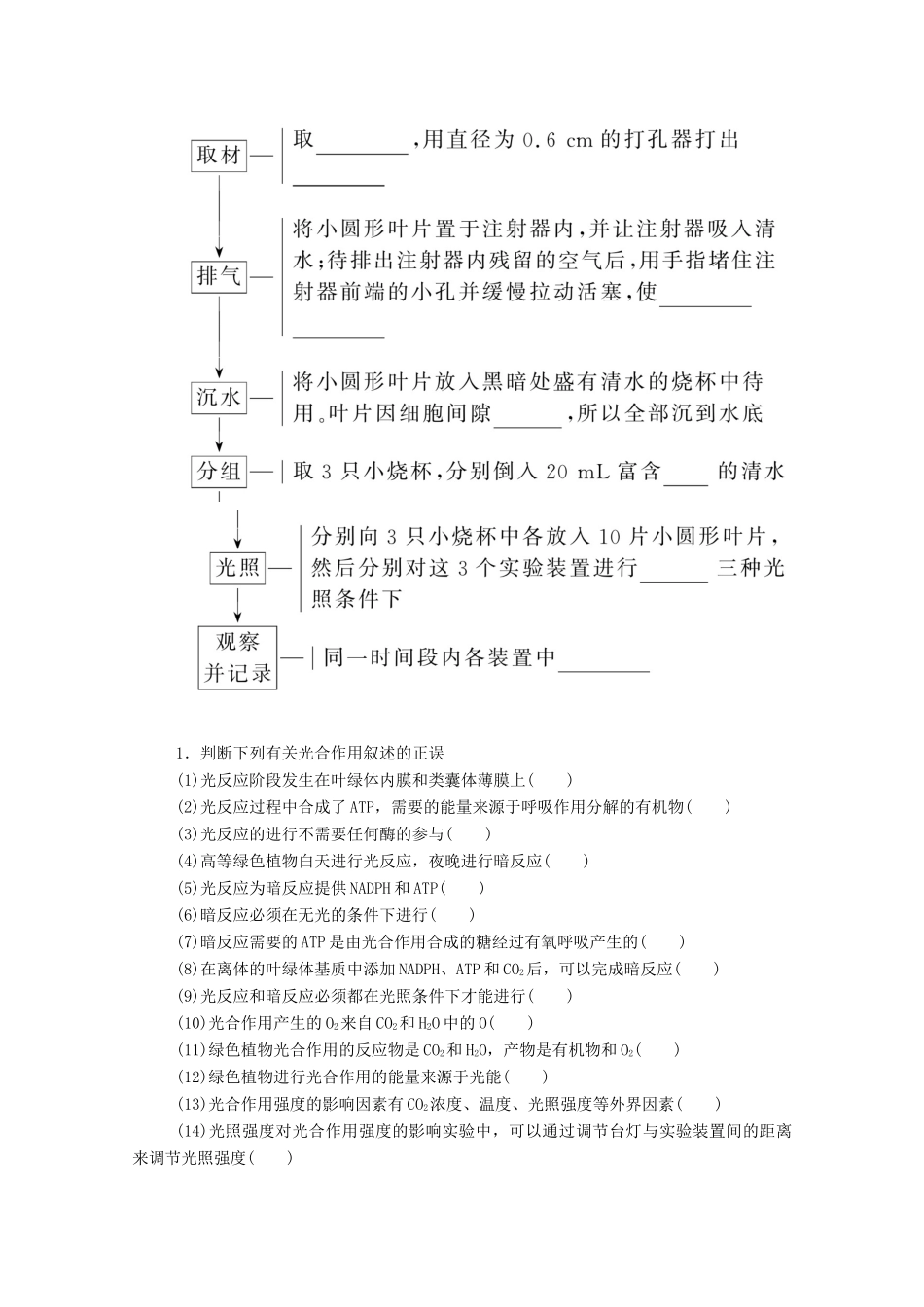 高中生物 第5章 细胞的能量供应和利用 第4节 第2课时 光合作用的原理和应用学案 新人教版必修1-新人教版高一必修1生物学案_第3页