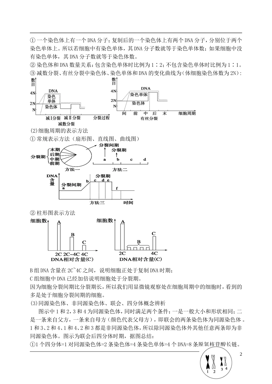 高三生物第二轮复习 专题三 细胞分裂预习案-人教版高三全册生物学案_第2页