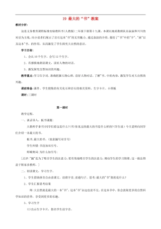 二年级语文下册 19 最大的“书”教案 人教版