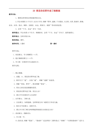 二年级语文下册 20 要是你在野外迷了路教案 人教版