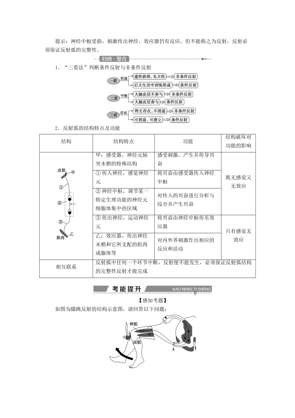 （全国）高考生物大一轮复习 第八单元 生命活动的调节 第30讲 通过神经系统的调节学案-人教版高三全册生物学案_第2页
