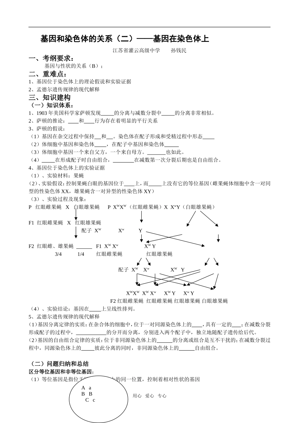 4孙钱民灌中-基因在染色体上_第1页