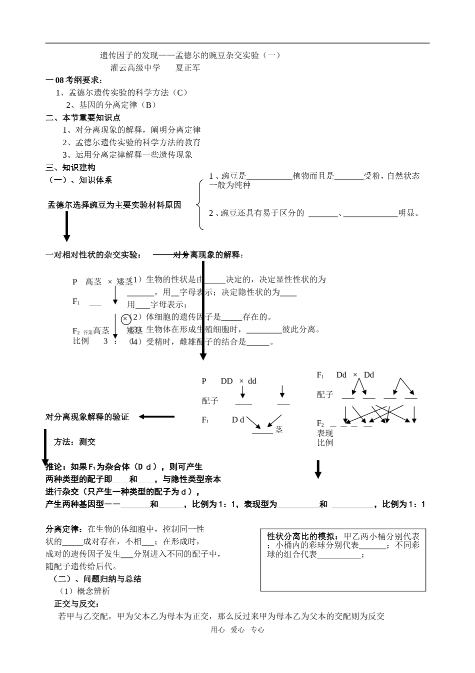 1灌中夏正军-孟德尔的豌豆杂交实验一1_第1页