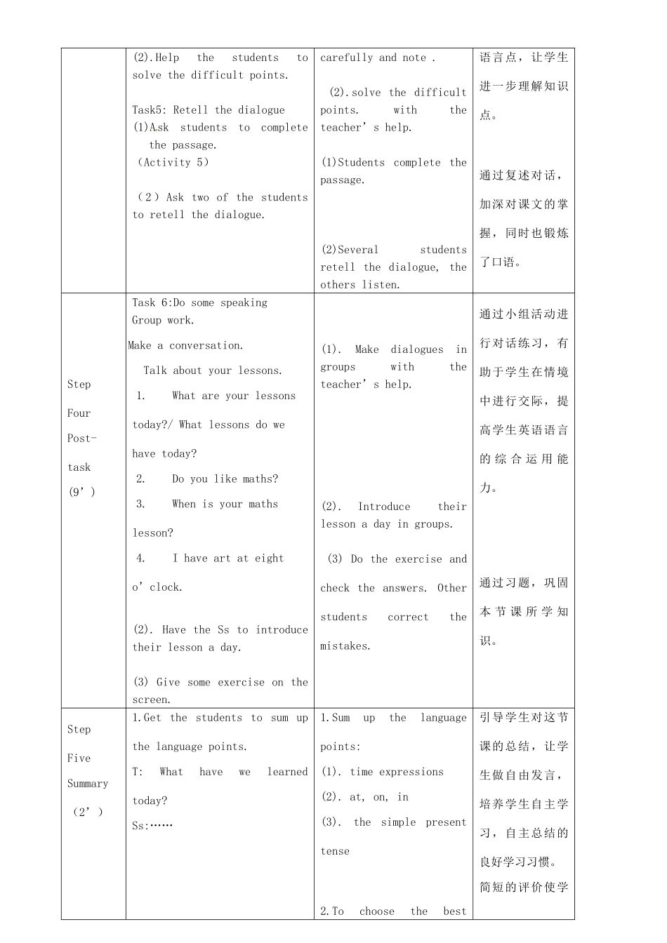 七年级英语上册 Module 5 My school day Unit 1 I love history教案 （新版）外研版-（新版）外研版初中七年级上册英语教案_第3页