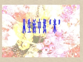 从生活中找米