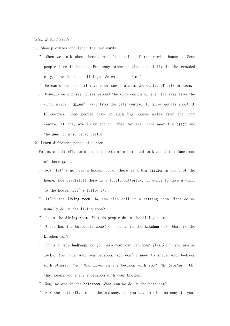 七年级英语下册 Unit 1 Dream Homes Reading I教案  （新版）牛津版-（新版）牛津版初中七年级下册英语教案_第2页