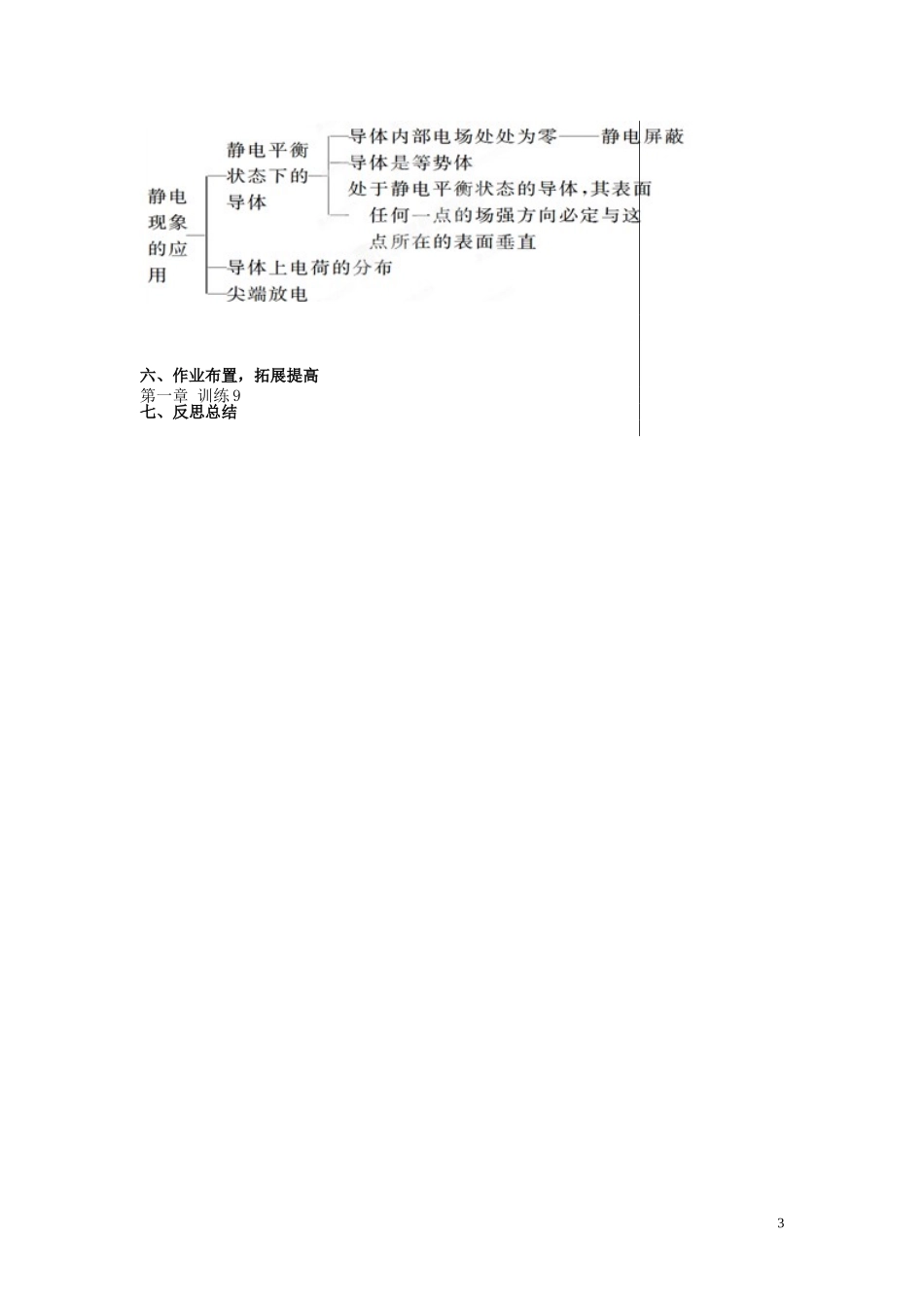 甘肃省永昌县第一中学高中物理 第1章 第9节静电现象的应用导学案 新人教版选修3-1_第3页