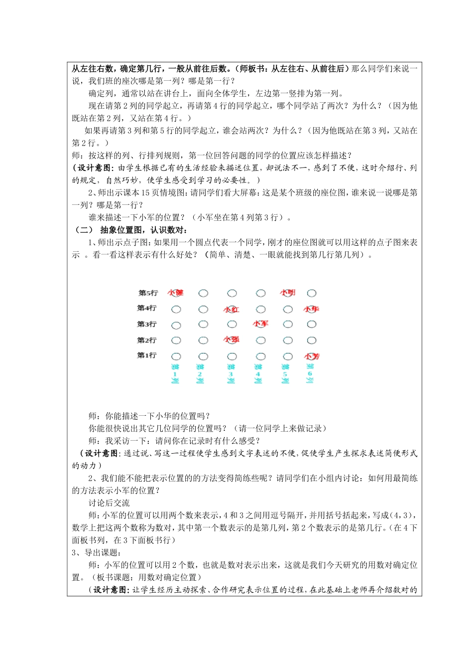 用数对确定位置教学设计_第2页