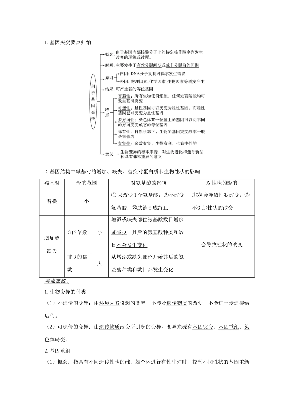 （浙江选考）高考生物一轮复习 第17讲 生物变异的来源学案-人教版高三全册生物学案_第3页