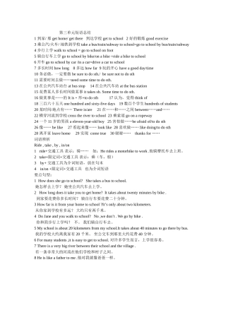 第三单元短语总结