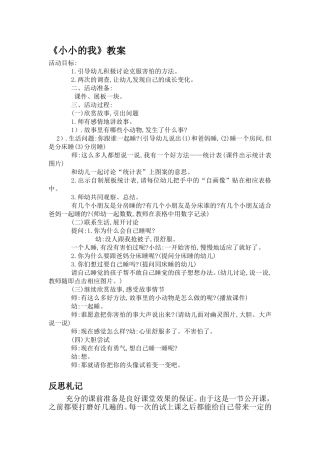 小小的我教案及反思