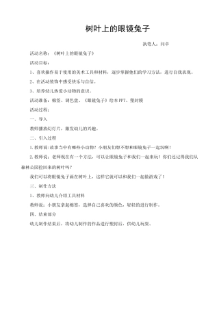 树叶上的眼镜兔子