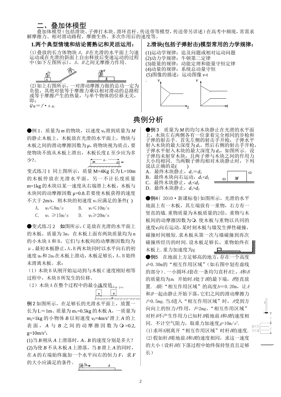 高中物理常见的物理模型（力学）_第2页