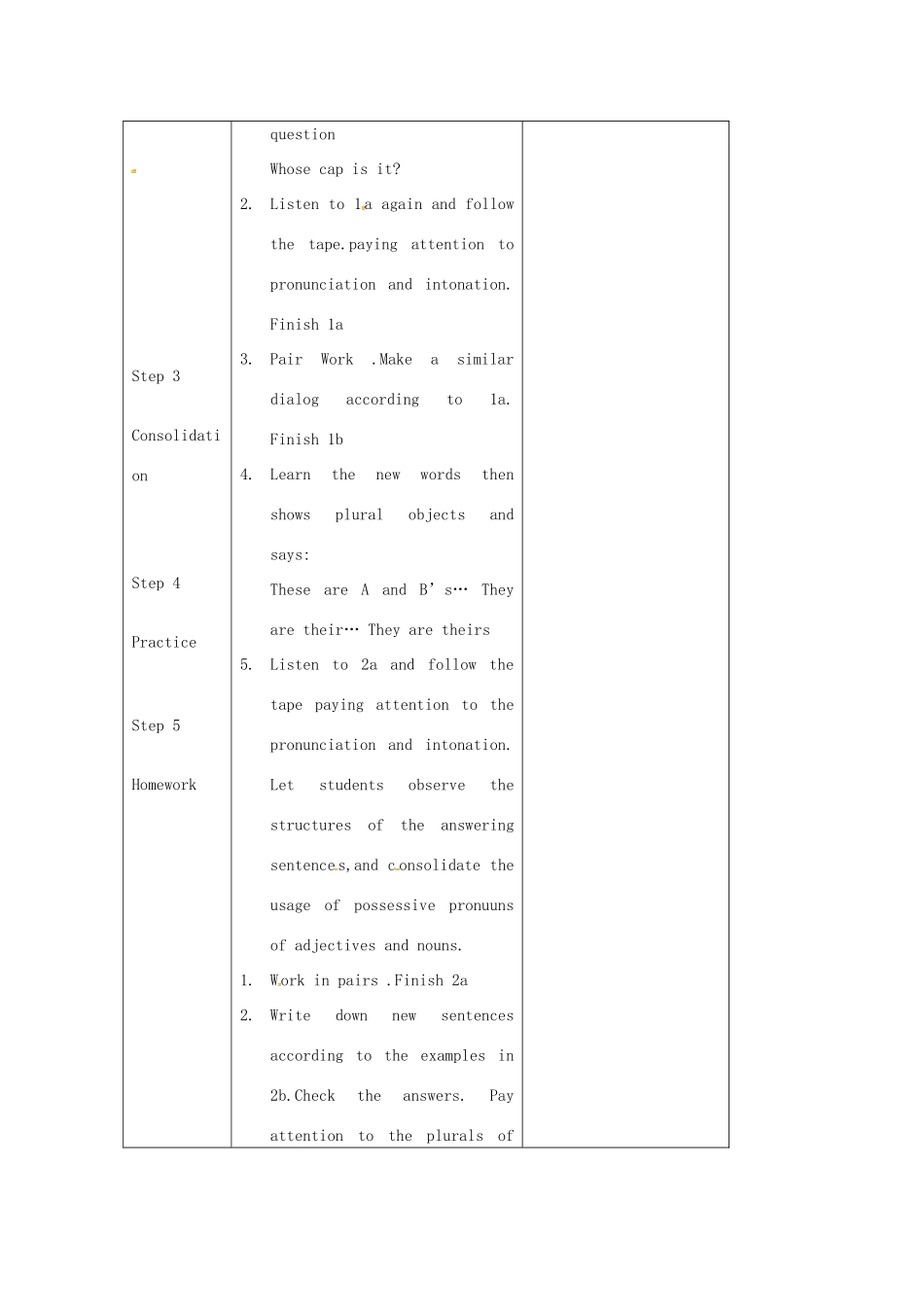 七年级英语上册 Unit 2 Topic 3 Whose jacket is this Section A教案 （新版）仁爱版-（新版）仁爱版初中七年级上册英语教案_第2页